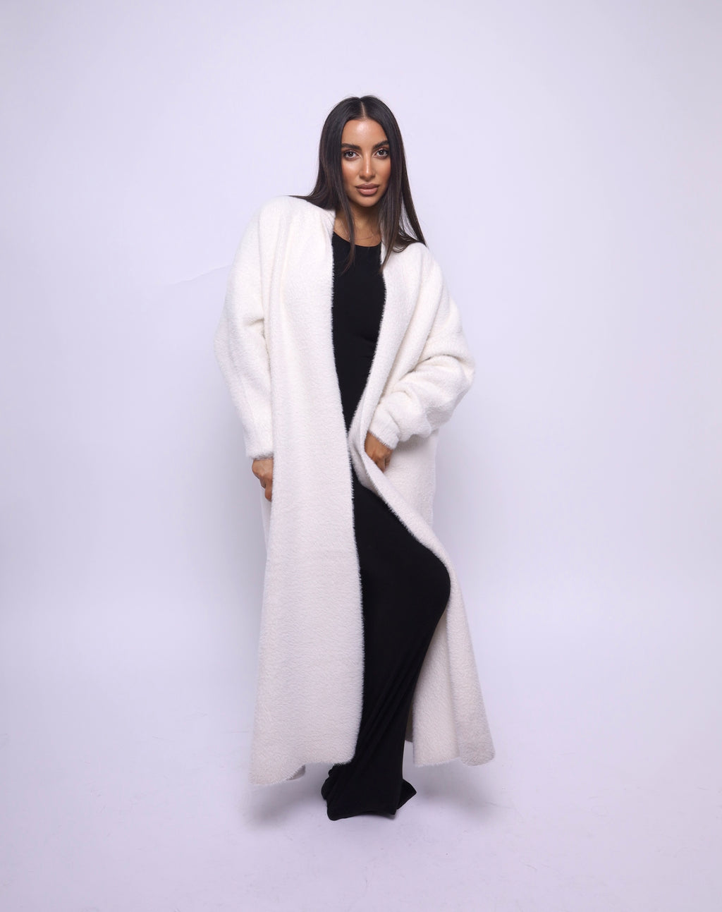 Long minimal knit cardigan