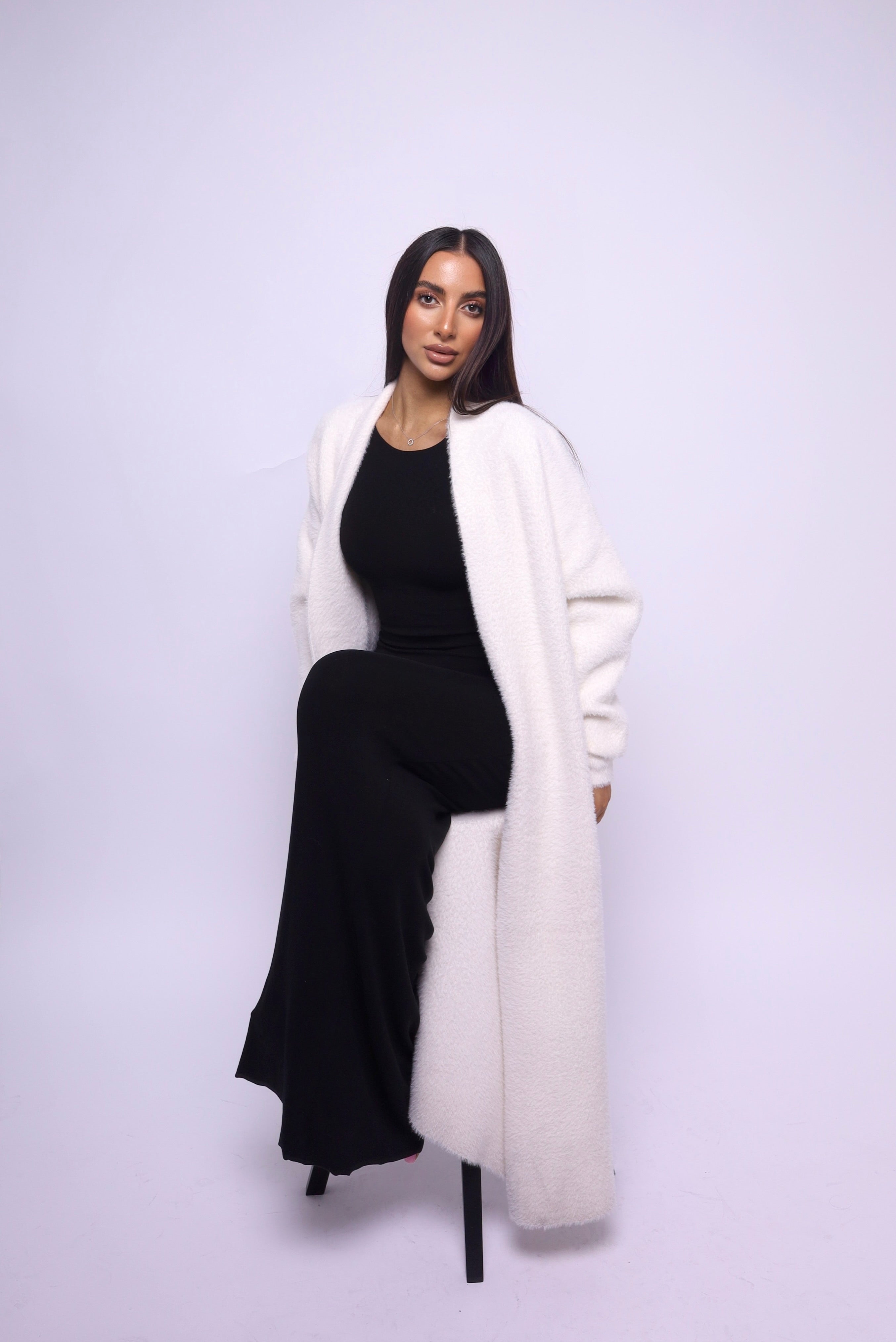 Long minimal knit cardigan
